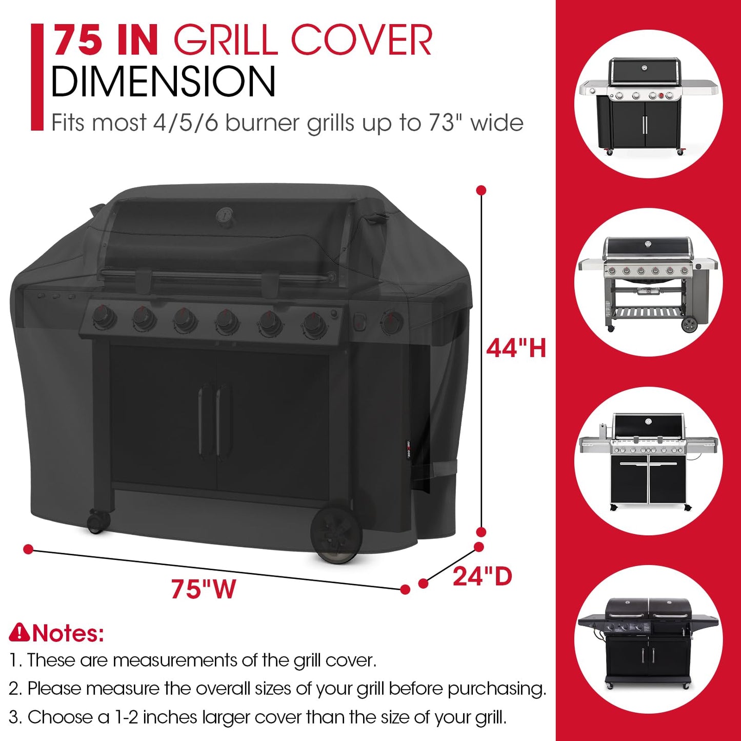 Unicook Barbecue Cover, Heavy Duty Waterproof Outdoor BBQ Gas Charcoal Grill Cover, UV Resistant Oxford Fabric, Fits Weber Char Broil Barbecues and