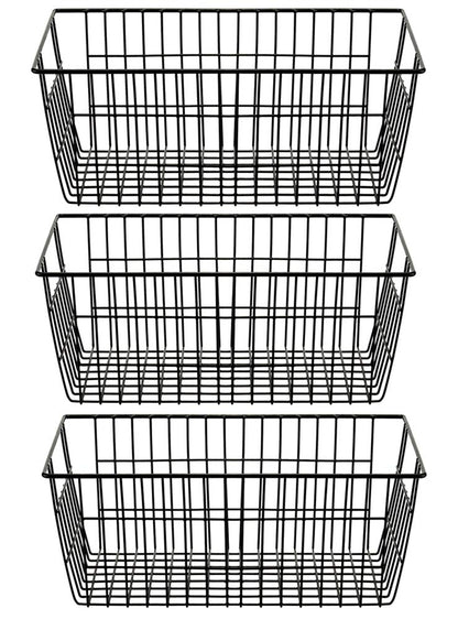 SANNO Freezer Basket Wire Organizer Storage Baskets Storage Bin Baskets for Organizing Kitchen Cabinets, Pantry, Freezer