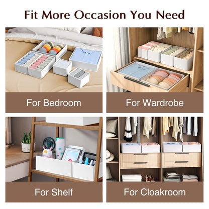 Homsorout 15 Pack Foldable Drawer Organisers Clothes - Fabric Storage Box Wardrobe Drawer Dividers Cubes for Baby Clothing, Socks, Underwear, Ties