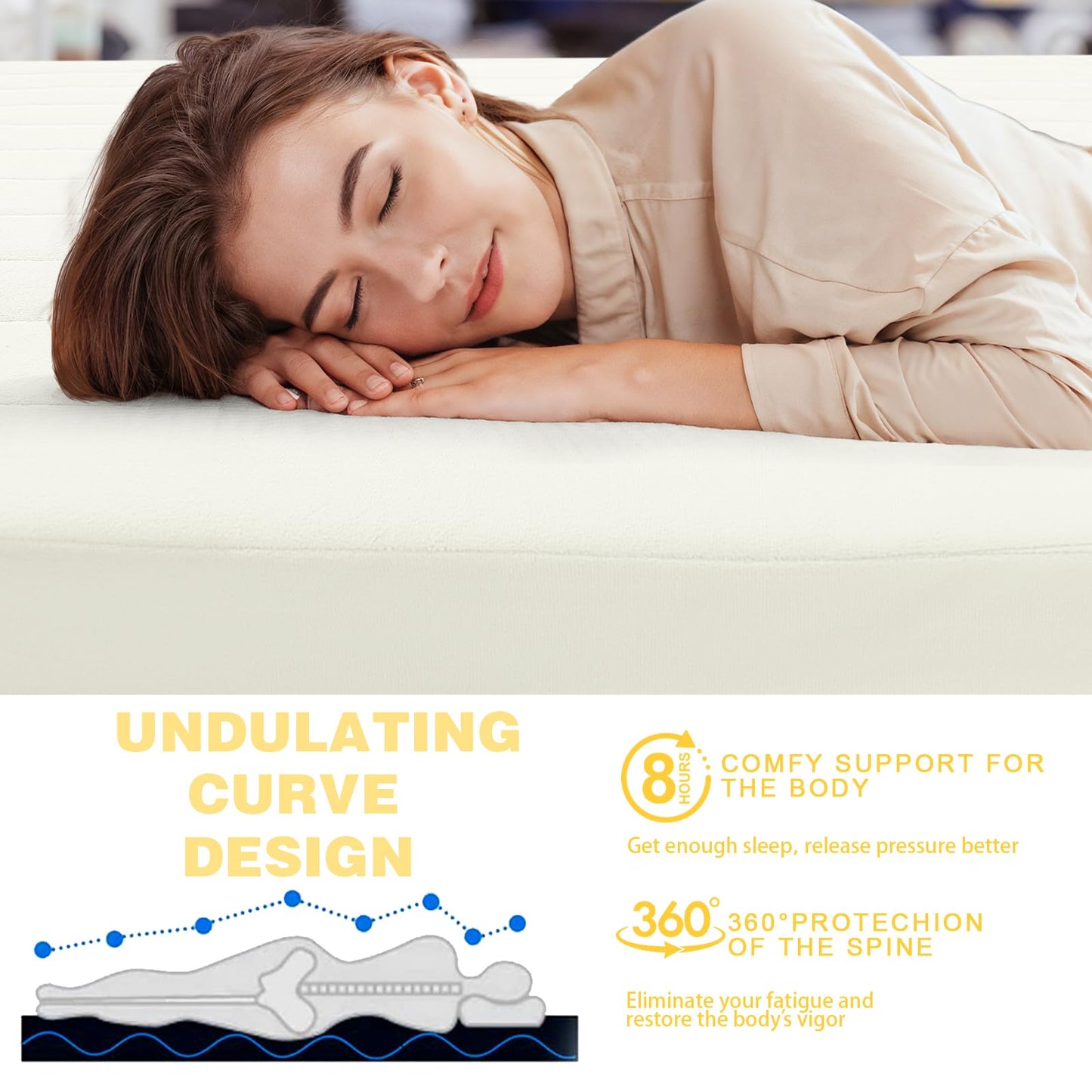 MeMoreCool Roll Up Floor Mattress Double 190x135cm, Beige
