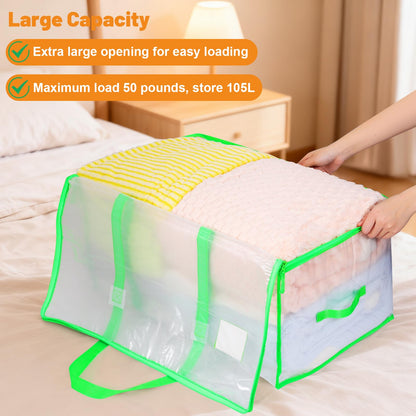 Dntorx 4 Pack 105L Moving Bags Clothes Storage Bags Drom Packing Box, Green
