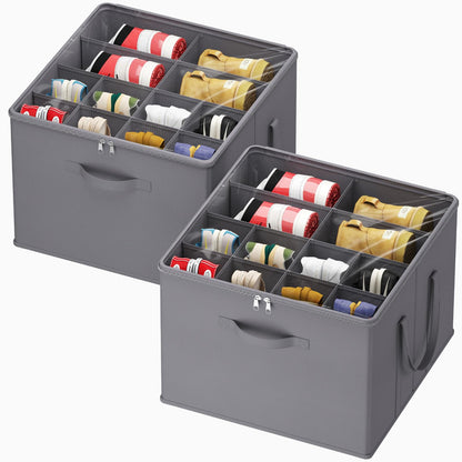 Lifewit Shoe Storage Organizer for Closet, Fits 12-16 Pairs, Large Shoe Box Storage Containers with Clear Cover and Reinforced Handles, Foldable