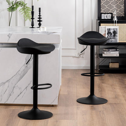 YOUNUOKE Black Bar Stools Set of 2 Backless Breakfast Barstools