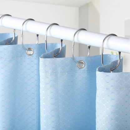 Goowin Shower Curtain Hooks, 12 Pcs Shower Curtain Rings Rust Proof Metal Oval Rings Clasp Closed Shower Curtain Rings for Bathroom Shower Rods