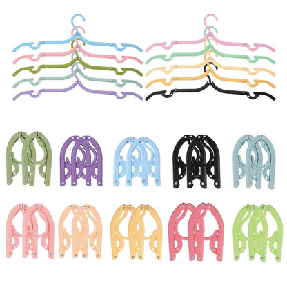20 PCS Folding Clothes Hangers,10 Color Portable Travel Coat Hanger