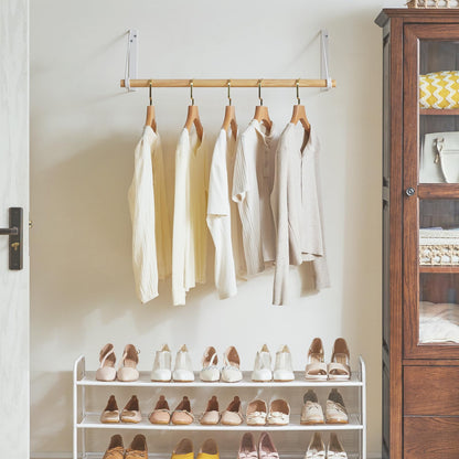 IBUYKE Wall Wardrobe Coat Rack,Wood Wall Mounted Clothes Rail,Hallway Furniture in Industrial Style, Modern Wardrobe Rail，Coat Rack for Entrance