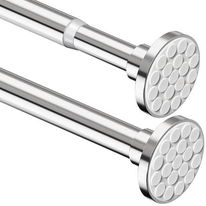 Shower Curtain Rod Extendable Tension Rod No Drilling Shower Curtain Rail Wardrobe Rail for Bathroom,Bedroom,Wardrobe (69-90CM Φ25mm)