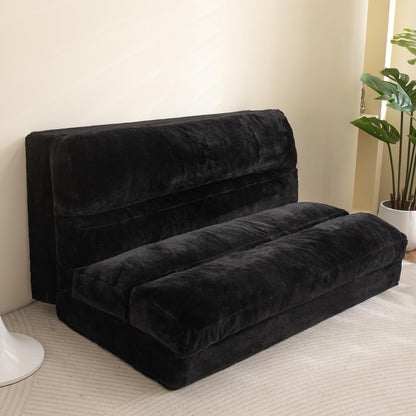MAXYOYO Bean Bag Bed Folding Sofa Bed Floor Mattress for Adults, Extra Thick 6 Fold Floor Sofa Floor Couch for Bedroom Living Room, Black, 100x240 cm