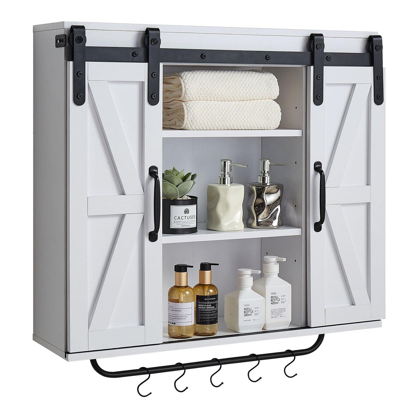 VEVOR Bathroom Wall Cabinet, 2 Doors and Adjustable Shelf, Over the Toilet Storage Medicine Cabinet Wall Mounted