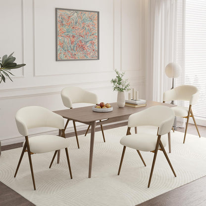 COLAMY Ergonomic Linen Dining Chair with 135° Recline, Breathable Cotton-Linen Fabric, Wooden-Look Metal Legs, 125kg Capacity