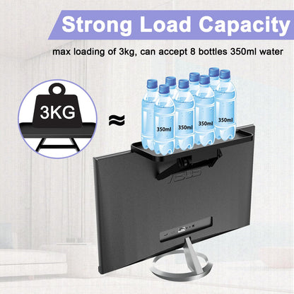 JXMTSPW TV Top Shelf Screen Adjustable Monitor Top Shelf Storage Bracket Tray Mount Computer Bracket for Cellphone Stand, Media Boxes, Game Console