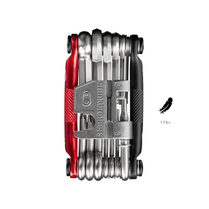 Crankbrothers Multi-19 Bicycle Multi-Tool, Black/Red