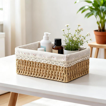 Set of 3 Storage Baskets, 3 Sizes Wicker Bathroom Basket