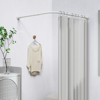 WELDUN L-Shaped Shower Curtain Rod, 68-96cm × 68-96cm Stainless Steel