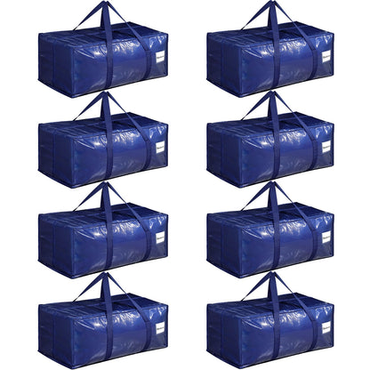 Dntorx 8 Pack 90L Moving Bags, Heavy Duty Oversized Storage Totes, Blue
