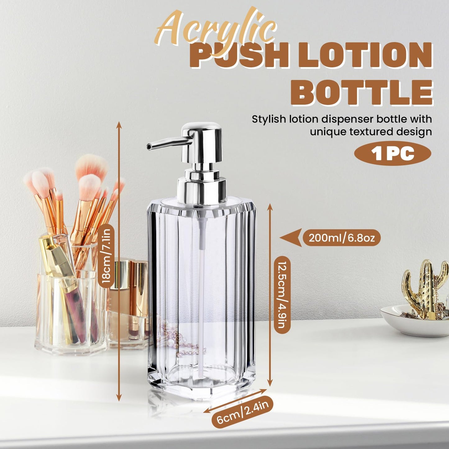 Diakey 200ml/6.8oz Acrylic Hand Soap Dispenser,1 Pack