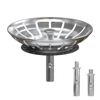 Minismus Kitchen Sink Plug Replacement - Stainless Steel Strainer, Stopper, Drainer, Filter to Catch Food Waste and Prevent Clogging