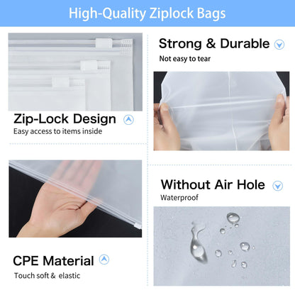 30Pcs Large Ziplock Bags for Clothes - 40x30cm Plastic Storage Bags, Reusable Hospital Bag Organizer, Waterproof & Dustproof Travel Bags for Shoes