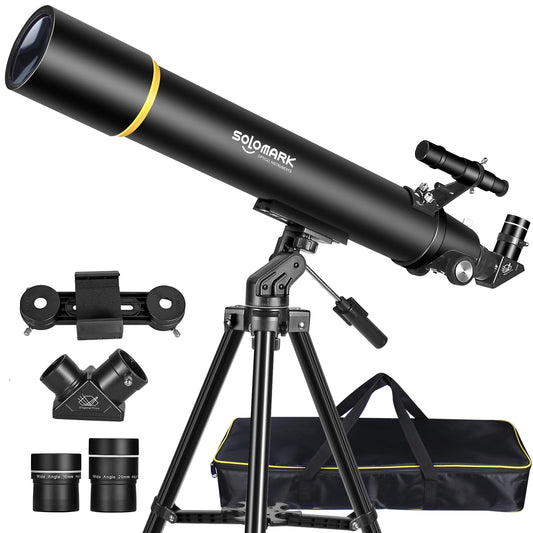 Telescopes for Adults Astronomy, 80mm Aperture 900mm Professional Refractor Telescope for Kids & Beginners, Compact and Portable Travel Telescopio