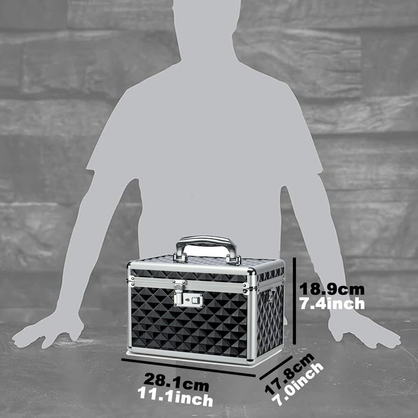 HEWEI WORKS Storage Box with Key Lock, Lockable Medicine Storage Box, Empty First Aid Box, Security Lock Box