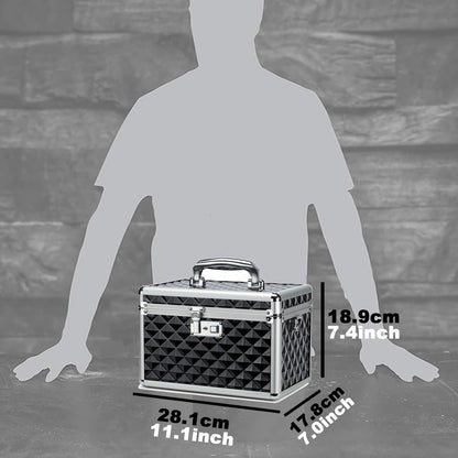 HEWEI WORKS Storage Box with Key Lock, Lockable Medicine Storage Box, Empty First Aid Box, Security Lock Box