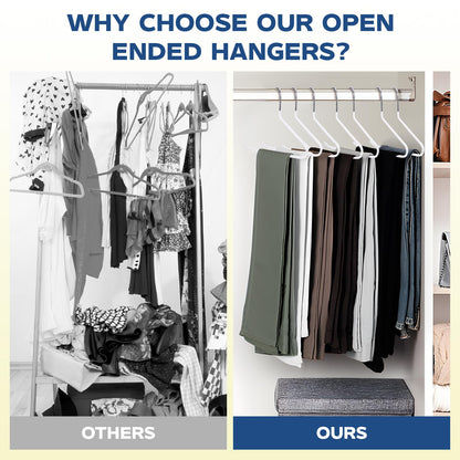 12 Pack Open-Ended Trouser Hanger, Metal Pants Hangers Space Saving Non-Slip Trouser Coat Hangers for Jeans, Slacks, Blanket, Skirt