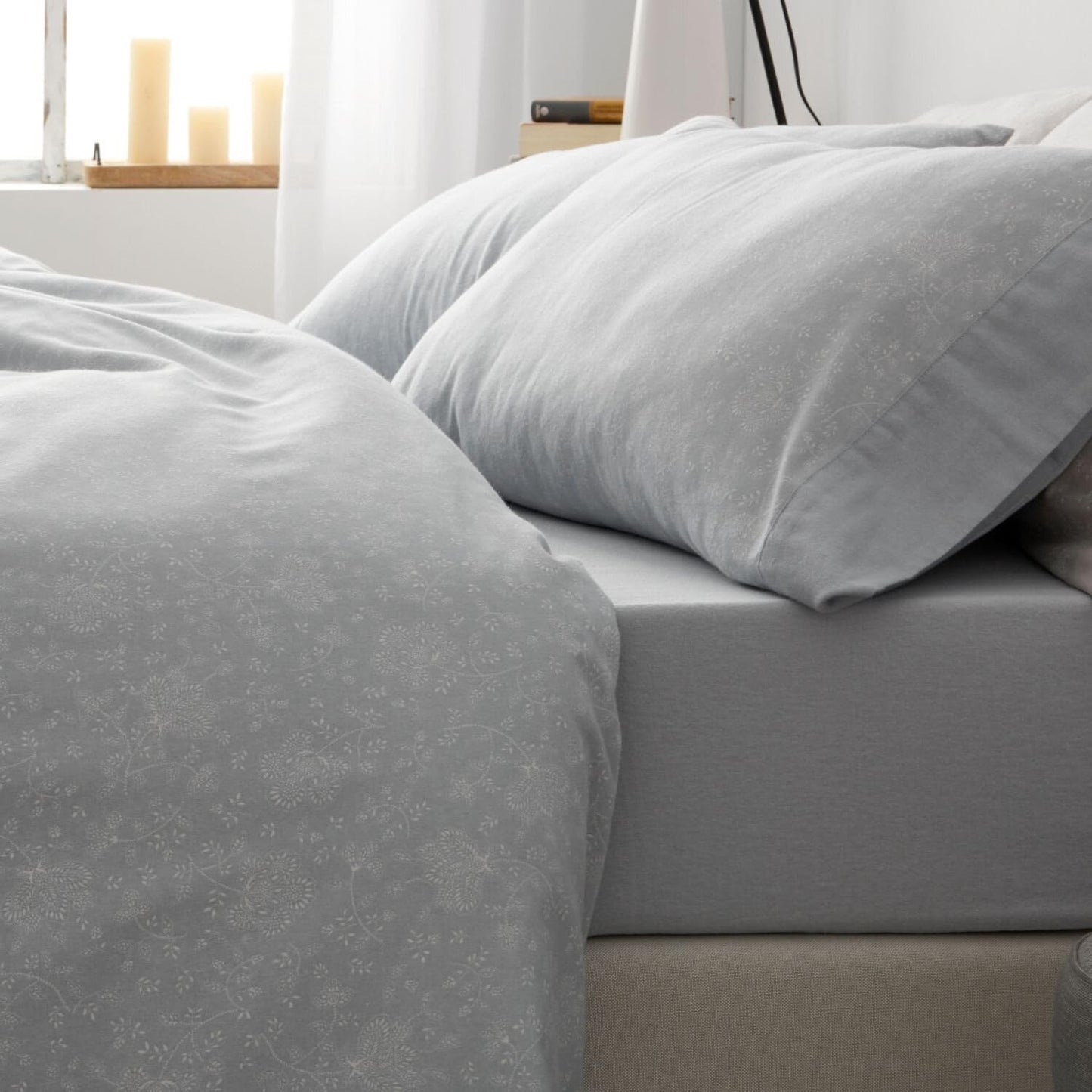 Burrito Blanco Cotton Flannel Sheets, Blue, Ancho de 135 cm