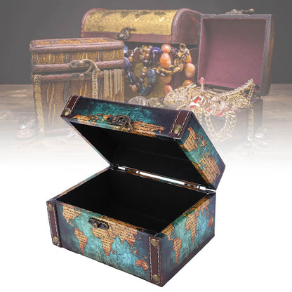 Leopacat Decorative Boxe,Wood Storage Box with Lid European Style Organizer