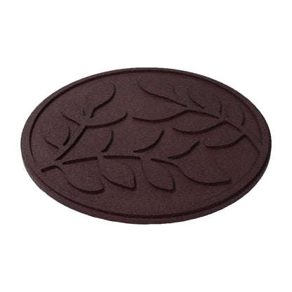 Nicoman Garden Recycled Stepping Stones Scroll with LEAF design, Reversible and Rubber Hard Wearing (Set of 4, Earth)