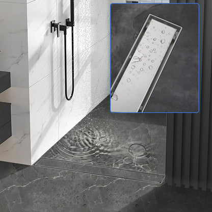 iYueMps Linear Shower Drain 300mm Stainless Steel 2-in-1 Tile Insert-Silver