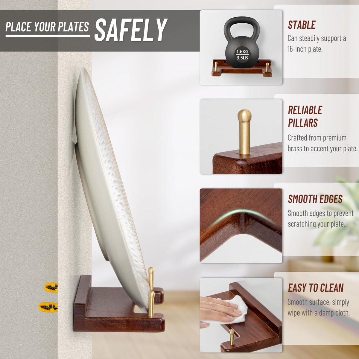 ANBOXIT Plate Hangers for the Wall for 6-16 Inch Plates
