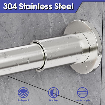 WELDUN L-Shaped Shower Curtain Rod, 68-96cm × 68-96cm Stainless Steel
