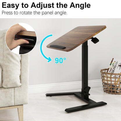 PUNCIA Adjustable Height Small Standing Desk Foldable Laptop Table Retro