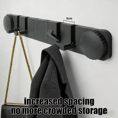 Plliocse Wall Coat Hook Racks Folding Invisible Coat Hooks Easy Install Clothes Rack for Space Saving (Grey)