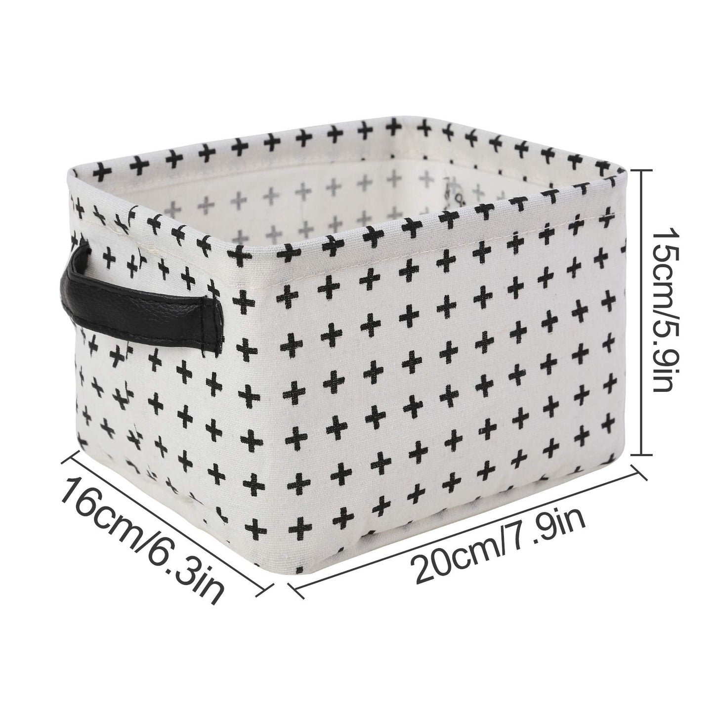 LessMo 4 Pack Storage Baskets, Collapsible Mini Storage Boxes, Canvas Fabric Waterproof Storage Bins made from Cotton and Linen, for Toys, Bathroom
