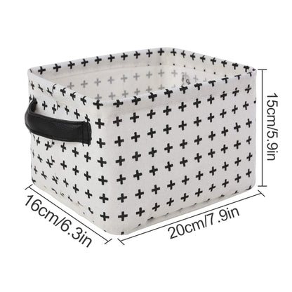 LessMo 4 Pack Storage Baskets, Collapsible Mini Storage Boxes, Canvas Fabric Waterproof Storage Bins made from Cotton and Linen, for Toys, Bathroom
