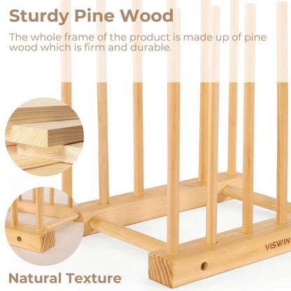 VISWIN Tabletop Art Storage Rack - Wooden Drying & Display Rack with Adjustable Slots for Organizing Canvas, Prints, Artwork, Panels, and Posters