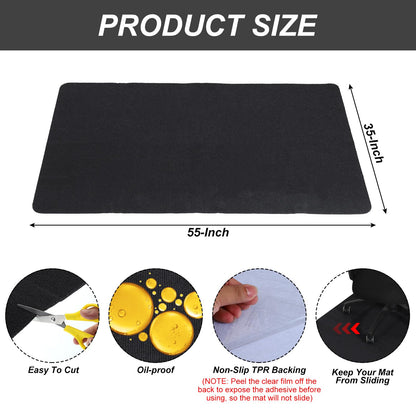 PATIKIL 90 x 140cm/(55" x 35") Office Chair Mat, Multi-Purpose Desk Carpet Floor Mats for Rolling Chairs for Hardwood Floors (Black)