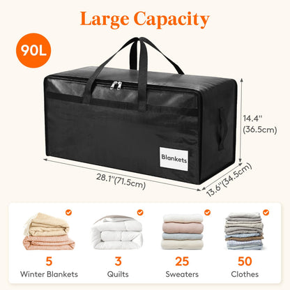 Lifewit 8 Pack Large Moving Bags with Lids and Sturdy Handles, 90L Heavy Duty Packing Organizers for Moving House