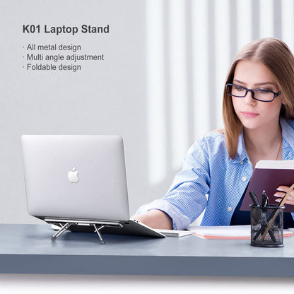 nediea Foldable Laptop Stand, Laptop Feet Riser for Desk, Laptop Cooling