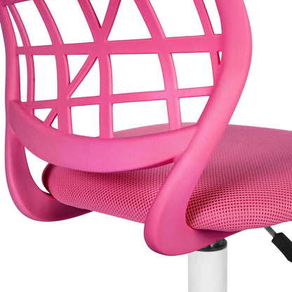HOMYLIN Desk chair Computer chair Ergonomic Fabric Swivel Office Comfy chair Work Chair without Arms Height Adjustable Study chair, Pink I
