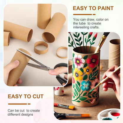 PATIKIL 12 Pcs Cardboard Tubes 1.6 x 3.9 Inch Toilet Paper Rollers Bulk for Crafts Empty Round Towel Tissue for Creative Design Crafting Supplies