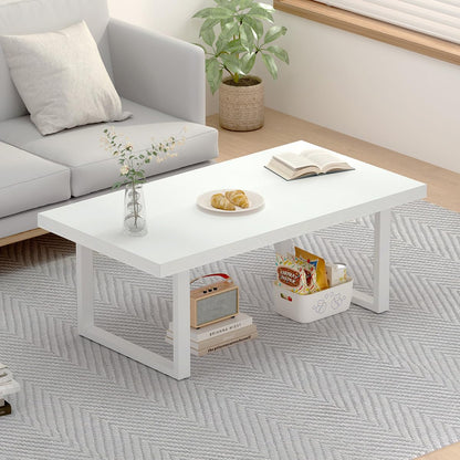 IBF Coffee Table Living Room Wooden Center Coffee Tables 100cm White Oak