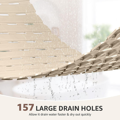 OTHWAY Non Slip Shower Mats, 43 x 93CM Shower Mats for Inside Shower, Soft TPE Bath Mat for Tub Non Slip, Anti Slip Shower Floor Matwith Suction Cups