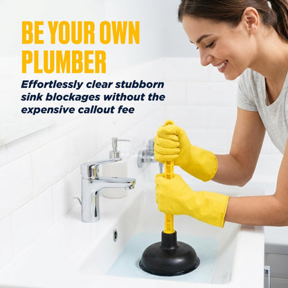 Mario10 Heavy Duty Drain Plunger & Sink Unblocker, Suction Cup, 5.51-in