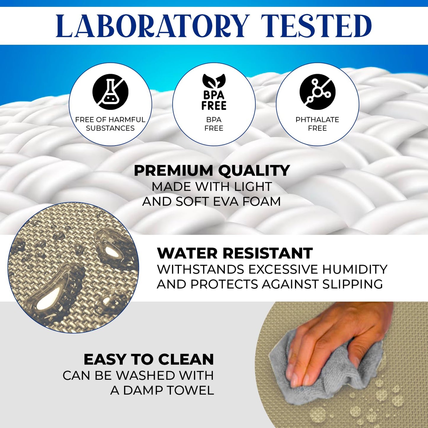 Ediesi, Foam Mats, Gym Floor, Tatami, Home Exercise, for Sports Machines, Removable Pool Floor, Eva Rubber, Puzzle Mat, Gym (18 Pieces / 30x30x1