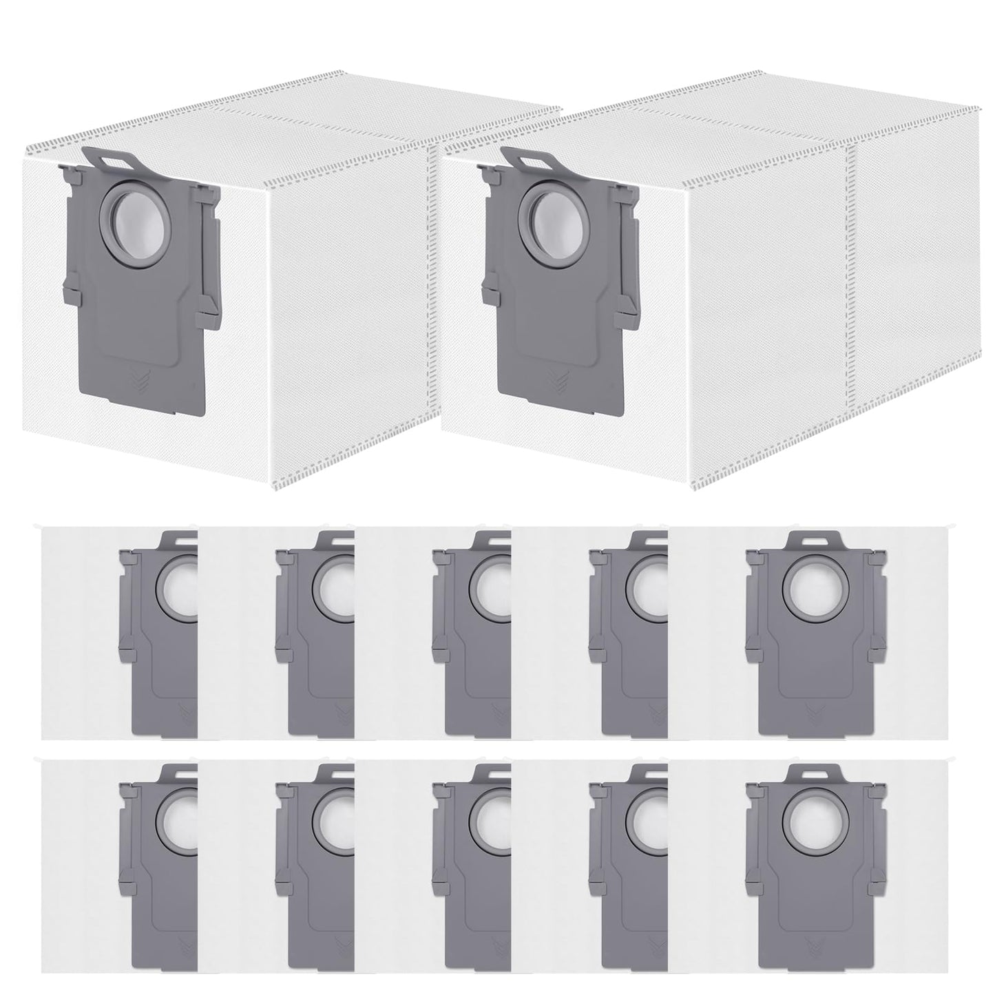 12 Pack Vacuum Bags for Roborock Qrevo S/Qrevo Master/Qrevo Curv/Qrevo Edge, S8 MaxV Ultra, Saros 10/10R/Z70, QV 35S/35A, QR 598/798 Vacuum Cleaner, 3