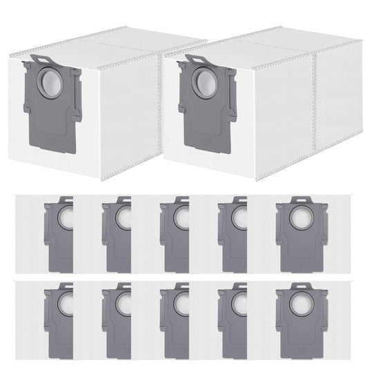 12 Pack Vacuum Bags for Roborock Qrevo S/Qrevo Master/Qrevo Curv/Qrevo Edge, S8 MaxV Ultra, Saros 10/10R/Z70, QV 35S/35A, QR 598/798 Vacuum Cleaner, 3