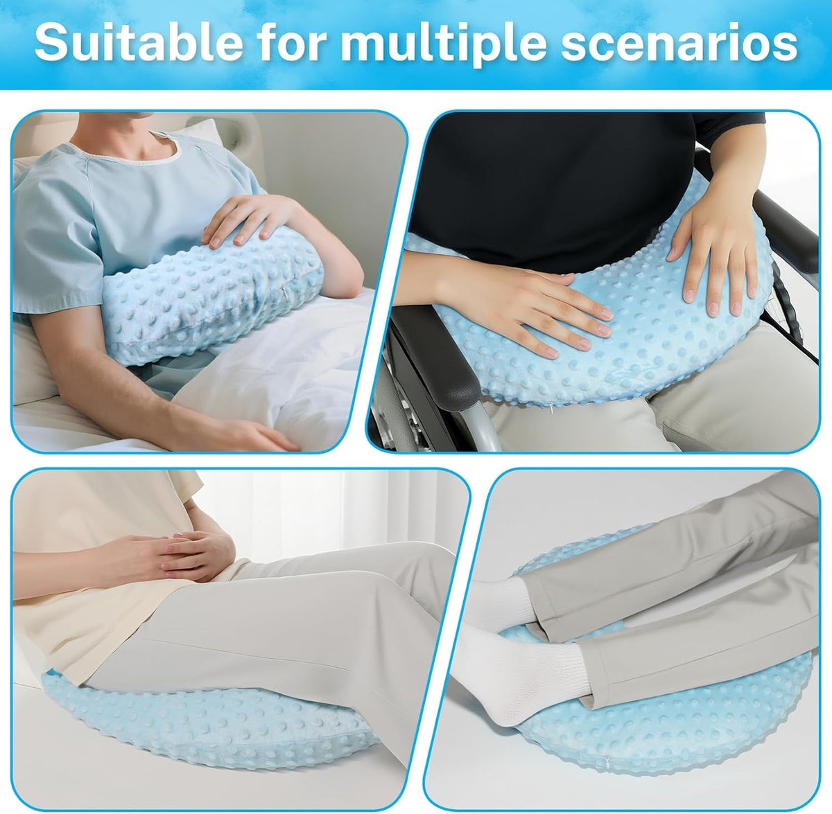 OUWERALL Wheelchair Pillow, Cotton, Adjustable Lumbar Support, Breathable, Arm Support, Lumbar Protection, Prevention of Forward Bumping