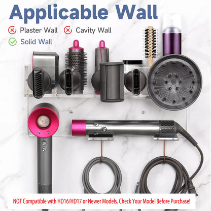 Floatant Wall Mount Holder Compatible with Dyson Airwrap Styler Supersonic Hair Dryer, Organizer for Storage Attachments